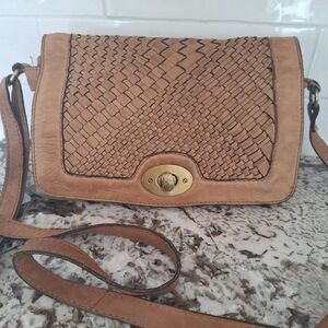 Brown Soft Leather‎ crossbody bag